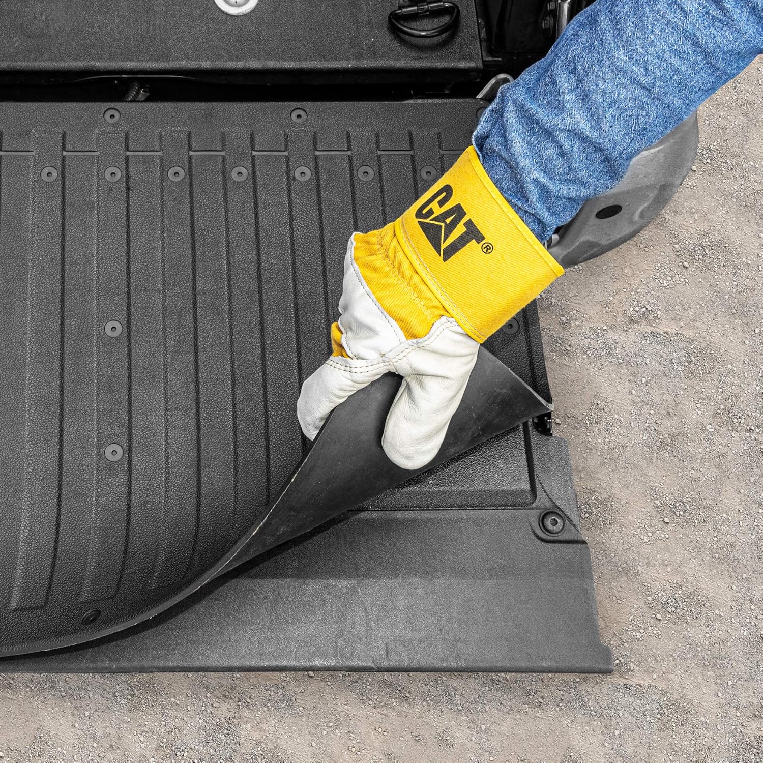 Cat® Ultra Tough Heavy Duty Truck Tailgate Mat/Pad/Protector - Universal Trim-to-Fit Extra-Thick Rubber for All Pickup Trucks 62" x 21" (CAMT-1509), Black