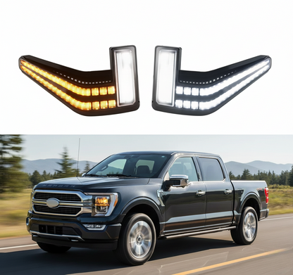 2 Pcs Led Fender Side Marker Lights Assembly For Ford F150 for F-150 2021-2025