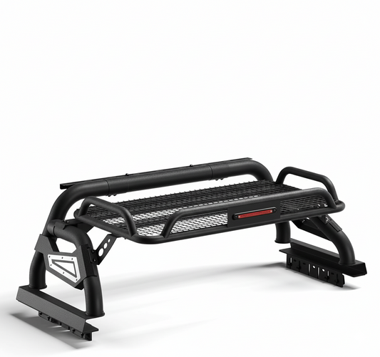 Truck Roll Bar with Cargo Carrier Basket Compatible with Ford F150, Ram 1500, Chevy Silverado, Tundra, Titan & GMC Sierra