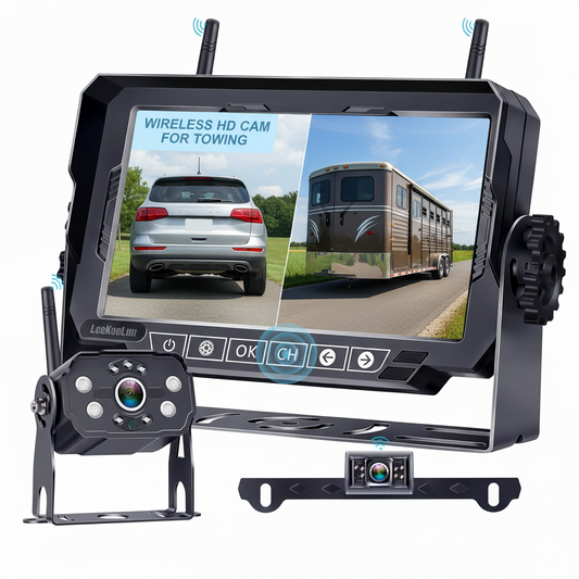 7'' Dual Wireless HD 1080P Backup Cameras for Truck,Pickup,RV - OHMU