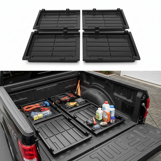 Slide-Out Truck Bed Cargo Tray Compatible with Ford F-150 Chevy Silverado GMC Sierra Dodge Ram Toyota Tundra