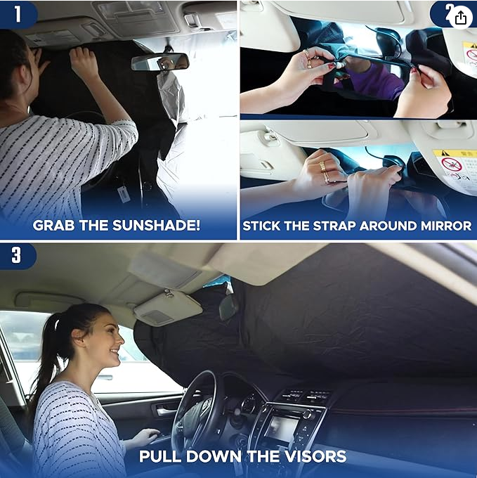 Front Window Foldable Windshield Sunshade for Ford Bronco 2021-2024(Not for Sport) - OHMU