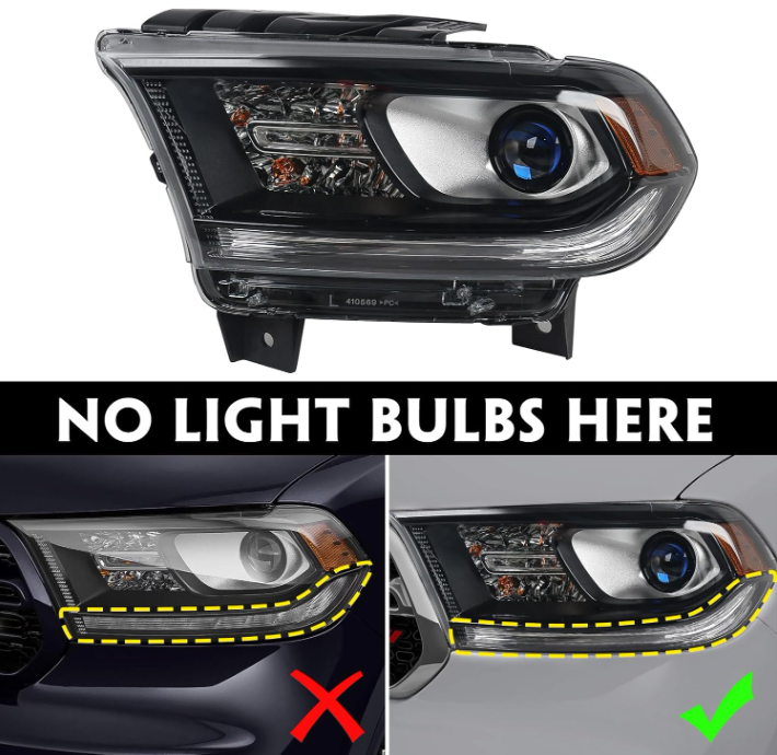 Halogen Headlight Assembly Compatible With Dodge Durango 2014-2020 - OHMU
