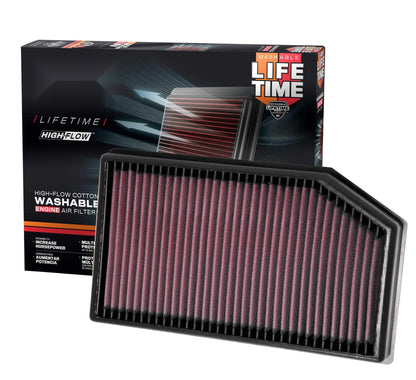 High-Flow Engine Air Filter for 2018-2026 Jeep Wrangler JL & Gladiator JT, Washable and Reusable