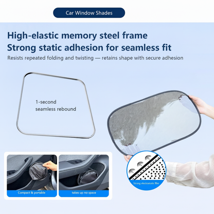Upgraded Car Window Shades - UV Protection, Anti-Glare Mesh