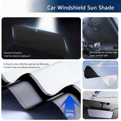 Foldable Car Windshield Sun Shade, Blocks Heat, Keeps Interior Cool