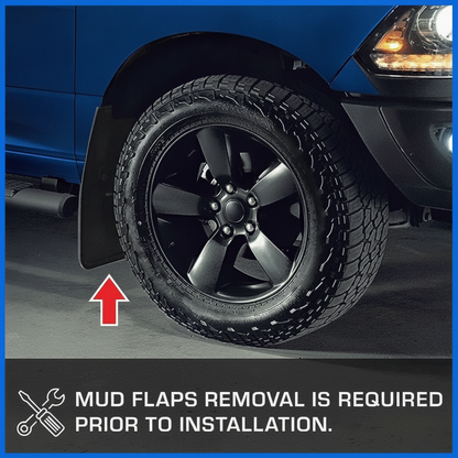 Fender Flares for 2009-2018 Dodge Ram 1500 and 2019-2024 Ram 1500 Classic, Textured Black Bolt-Riveted Style, 4-Piece