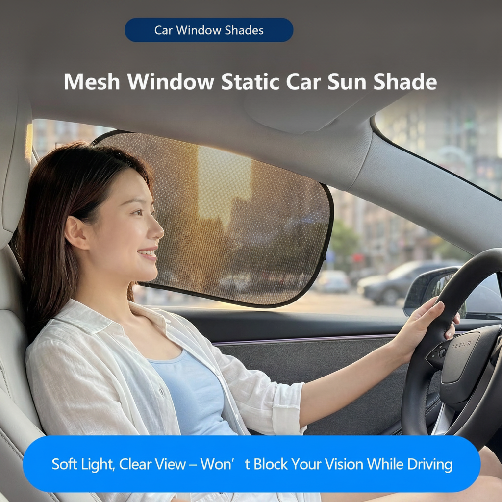 Upgraded Car Window Shades - UV Protection, Anti-Glare Mesh