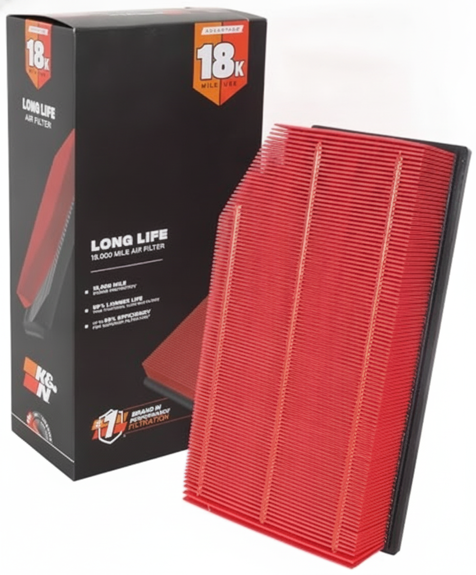 Engine Air Filter: Long Life Replacement Air Filter: Compatible with 2018-2026 Jeep Wrangler JL and Gladiator, KNA-5076