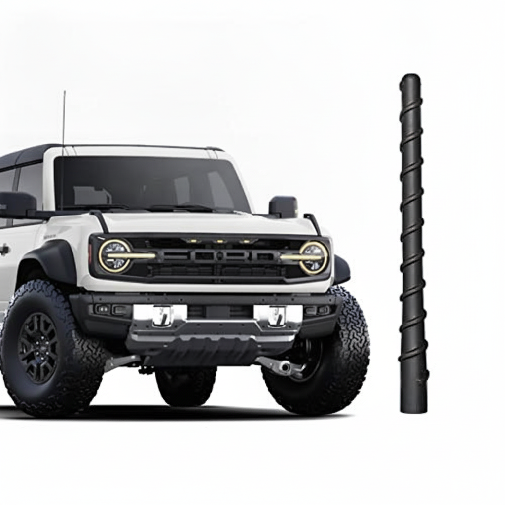 7-Inch Short Antenna for 2021–2026 Ford Bronco & Bronco Sport, Black AM/FM Radio Antenna