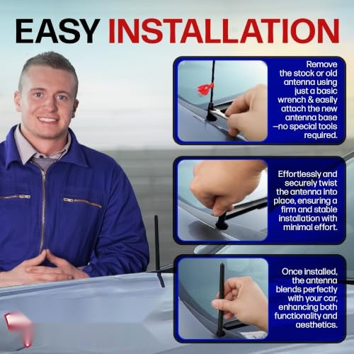 Short Rubber Car Antenna for 2006-2027 Chevrolet Silverado 1500 Truck 6 3/4
