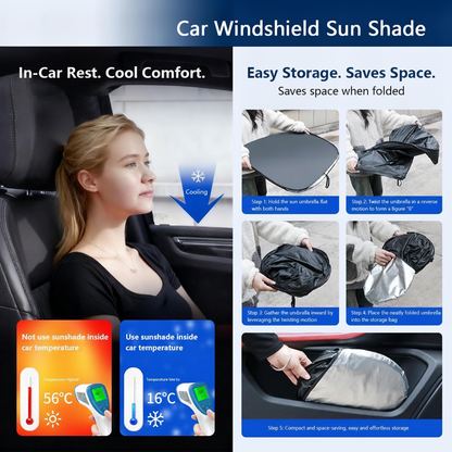 Foldable Car Windshield Sun Shade, Blocks Heat, Keeps Interior Cool