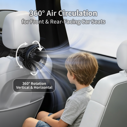 Portable Rechargeable 3-Speed Clip-On Fan for Car, Stroller, Crib