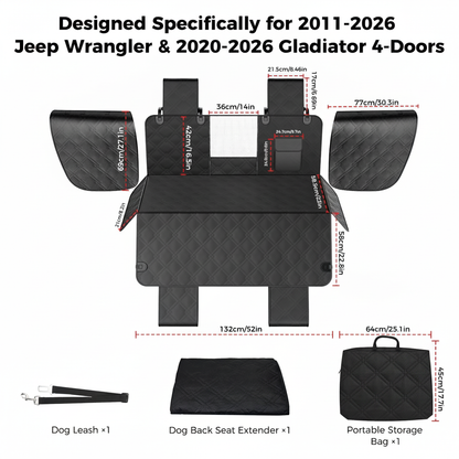 Jeep Wrangler/Gladiator Dog Car Seat Extender Hammock, Waterproof