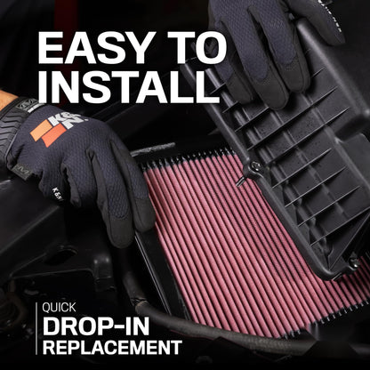 High-Flow Engine Air Filter for 2018-2026 Jeep Wrangler JL & Gladiator JT, Washable and Reusable