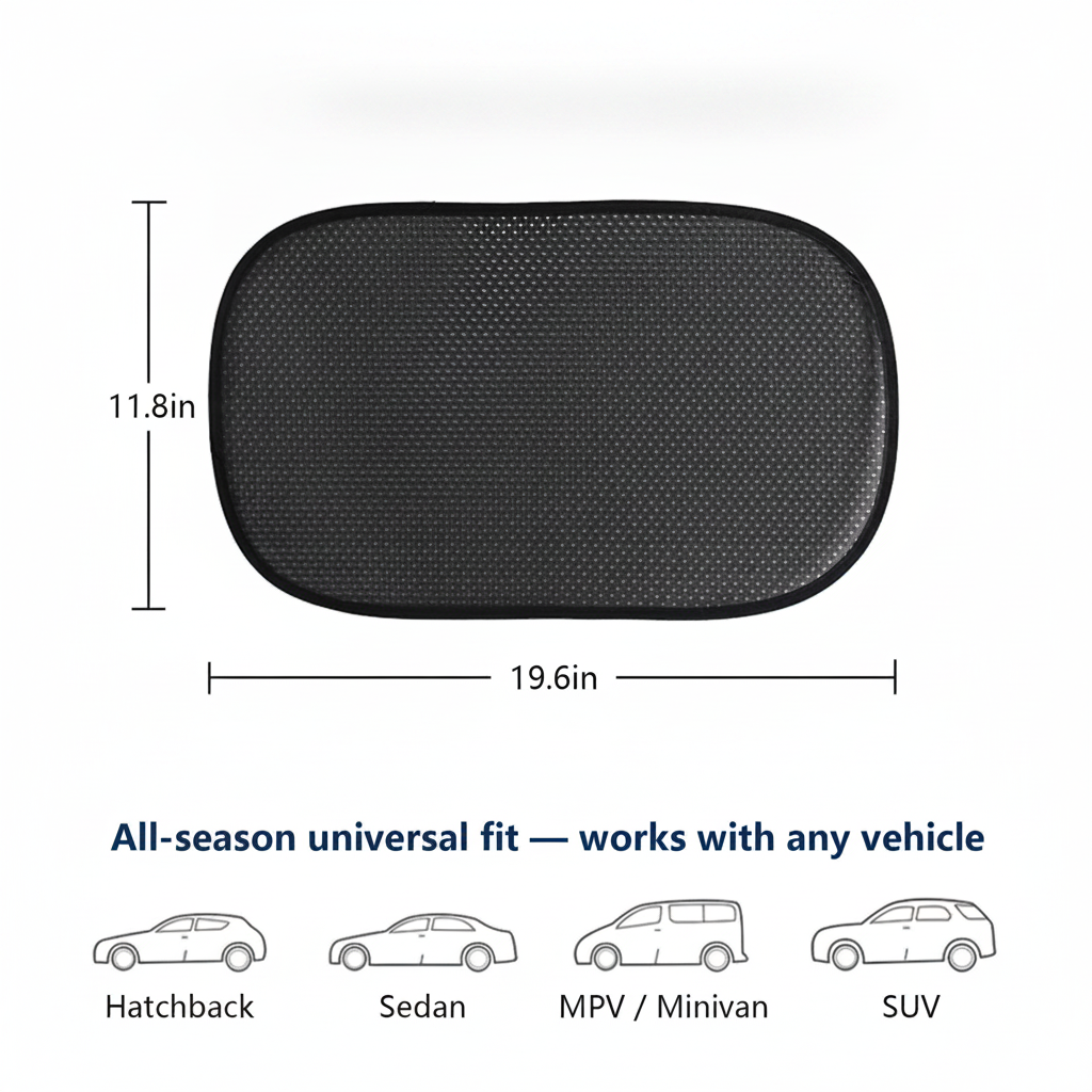 Upgraded Car Window Shades - UV Protection, Anti-Glare Mesh