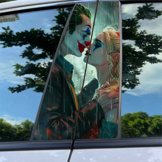 ﻿Joker-Themed Scratchproof PET Car B Pillar Stickers