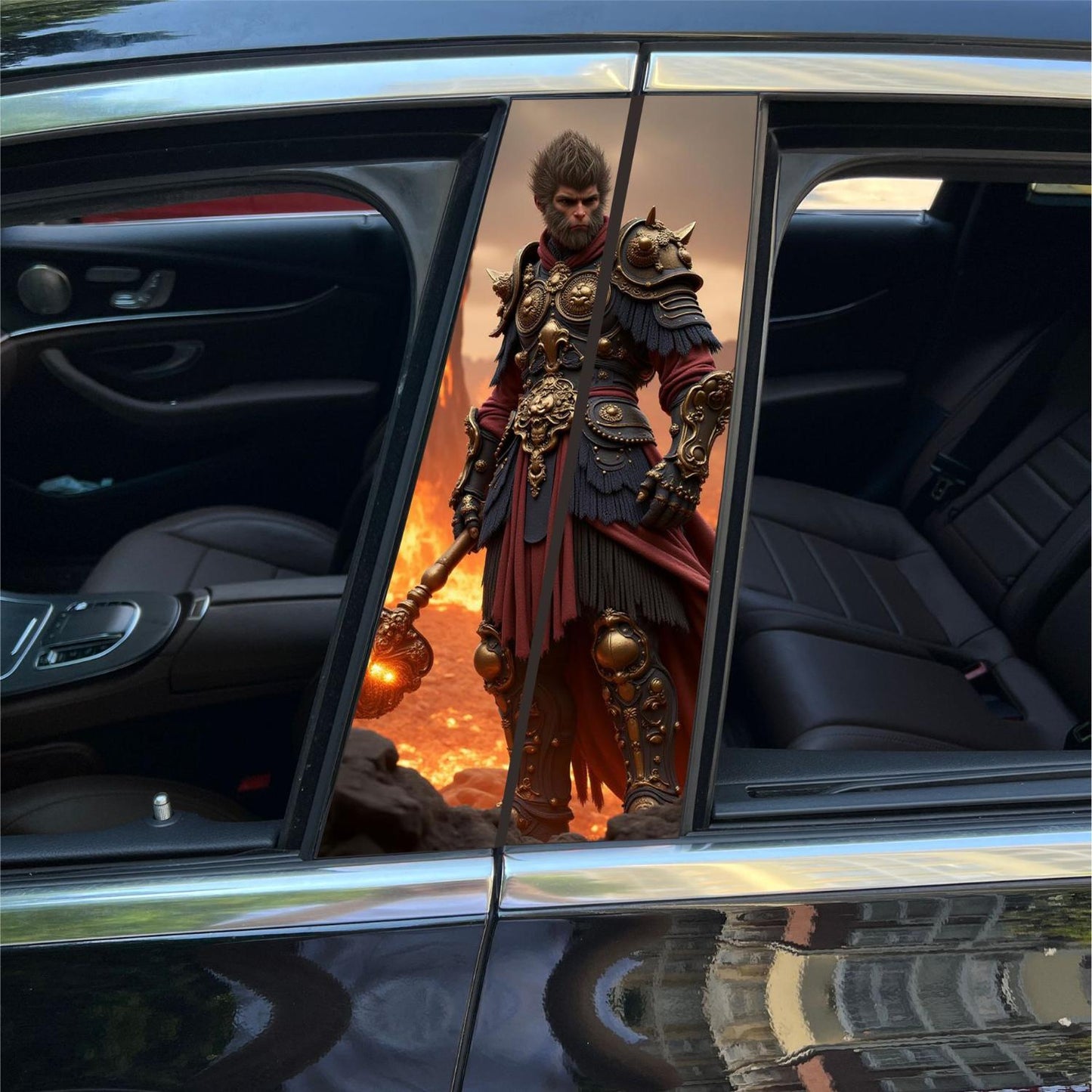 ﻿Universal Car Center B Pillar Sticker - Black Myth Wukong