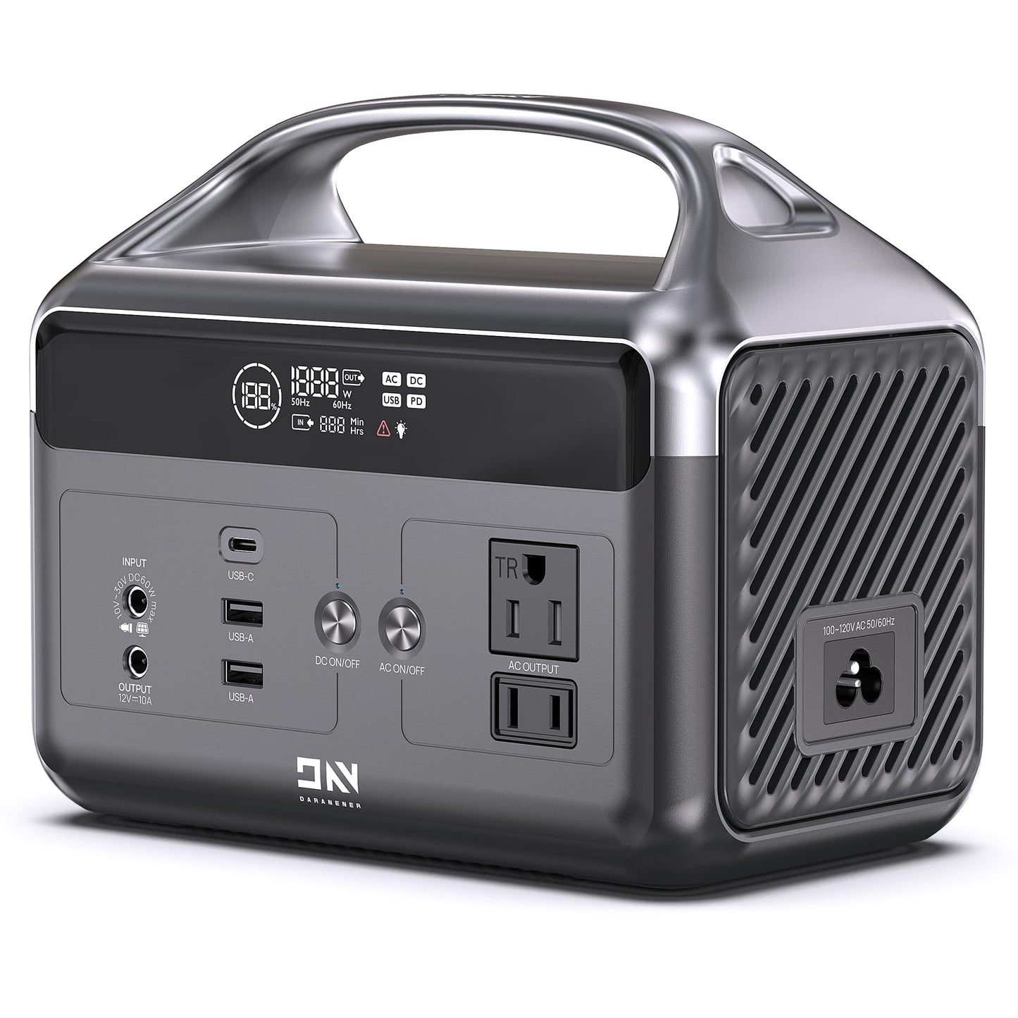 LiFePO4 Portable Power Station 192Wh (60,000mAh) - 2x300W AC Outlets, 2H Fast Charge for Camping/RV/Emergency