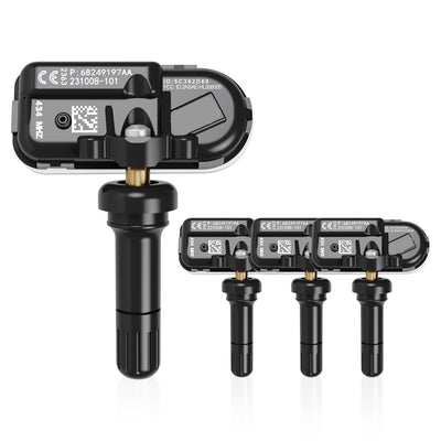 4-PCS TPMS Sensors (433MHz) for 2014-2022 Ram 1500/2500-5500 & Jeep Cherokee - Replaces 68249197AA/68239720AA