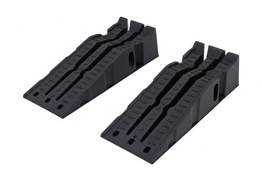A Pair Plastic Car Service Ramps - 10,000 lbs Capacity Lifts Vehicles 6.25" H