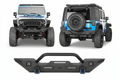 2007-2018 Jeep Wrangler JK Bumper Combo - Front & Rear with LED Lights