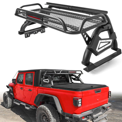 Truck Roll Bar with Cargo Carrier Basket Compatible with Ford F150, Ram 1500, Chevy Silverado, Tundra, Titan & GMC Sierra