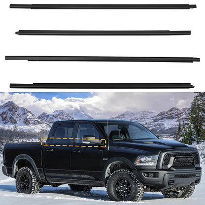 4-PCS Window Weatherstrip Seal Kit for 2009-2023 Dodge Ram Crew Cab - Replaces 55112376AH/55372138AH etc.