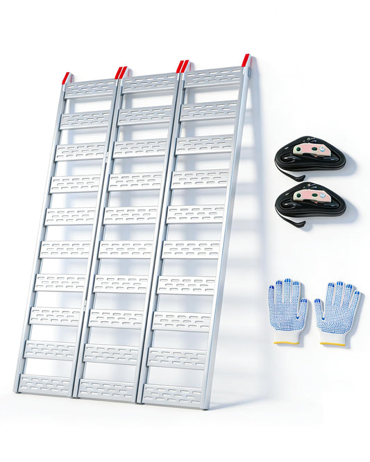 Aluminum Tri-Fold Ramp with Treads—1,500lb Capacity/500lb per Section, 50” W x 76” L