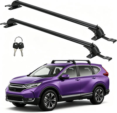 43" Universal Roof Rack Cross Bars for Naked Roofs - 165 lb Capacity, Lockable Aluminum