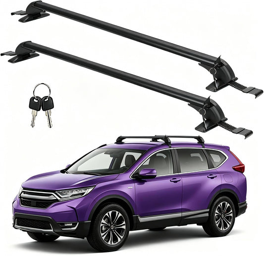 43" Universal Roof Rack Cross Bars for Naked Roofs - 165 lb Capacity, Lockable Aluminum