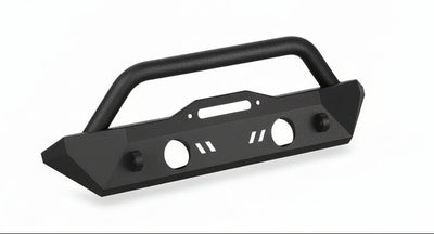 Compact Stubby Front Bumper for Jeep JK/JL/Gladiator - Winch Plate, Textured Black