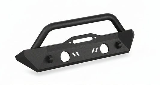 Compact Stubby Front Bumper for Jeep JK/JL/Gladiator - Winch Plate, Textured Black