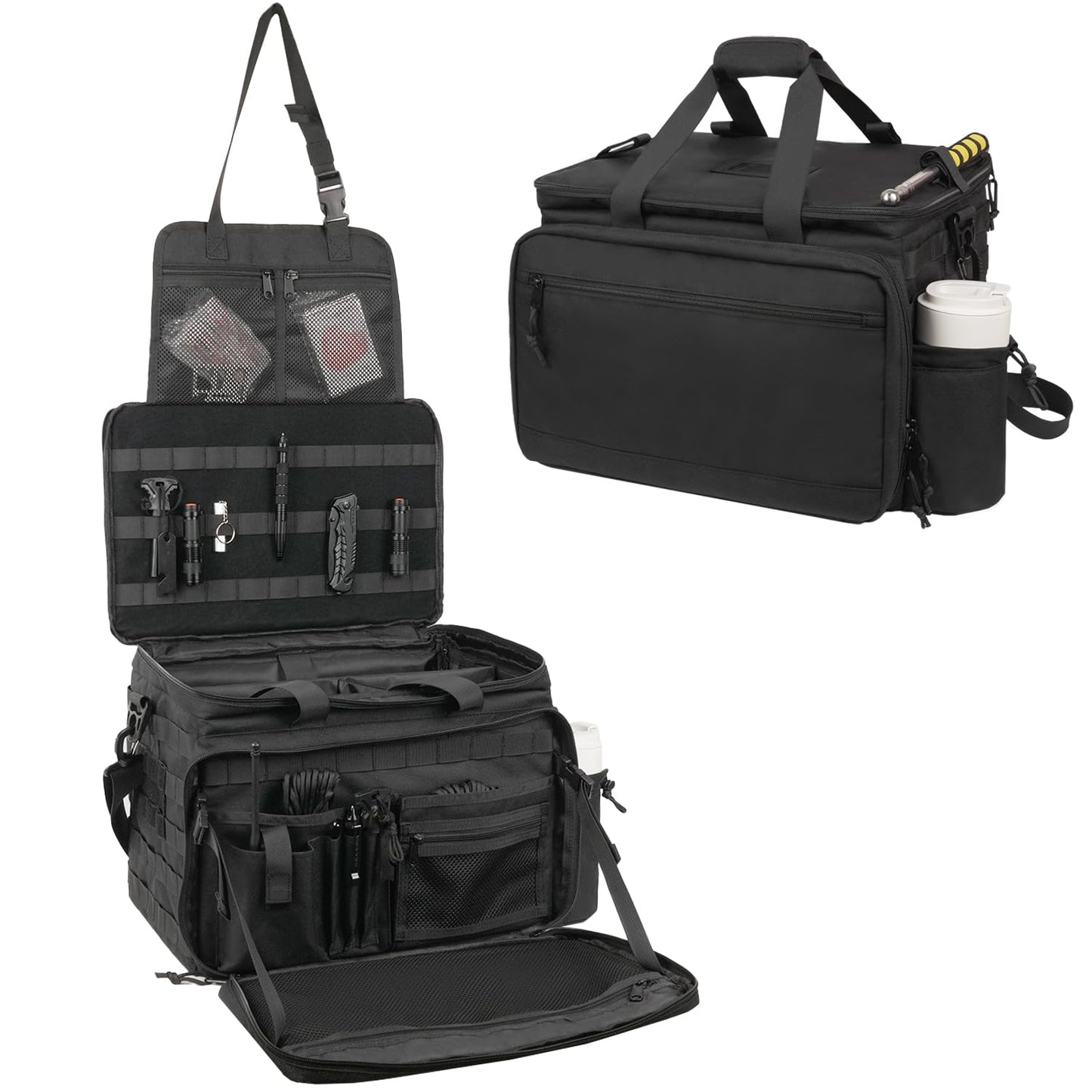 Tactical Patrol Bag - MOLLE Law Enforcement Seat Organizer with Quick-Access Hooks