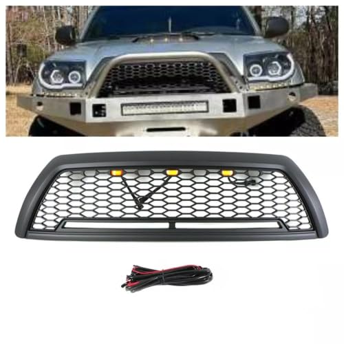 Black Front Grille Fits For Toyota 4 Runner Honeycomb Grill with Light 2006-2009