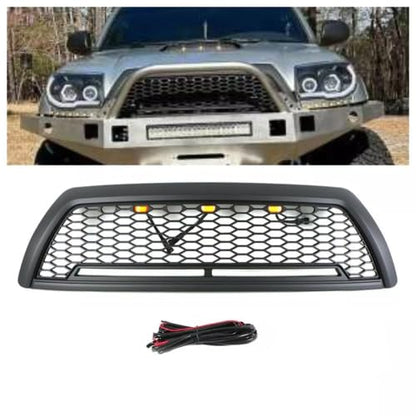 Black Front Grille Fits For Toyota 4 Runner Honeycomb Grill with Light 2006-2009