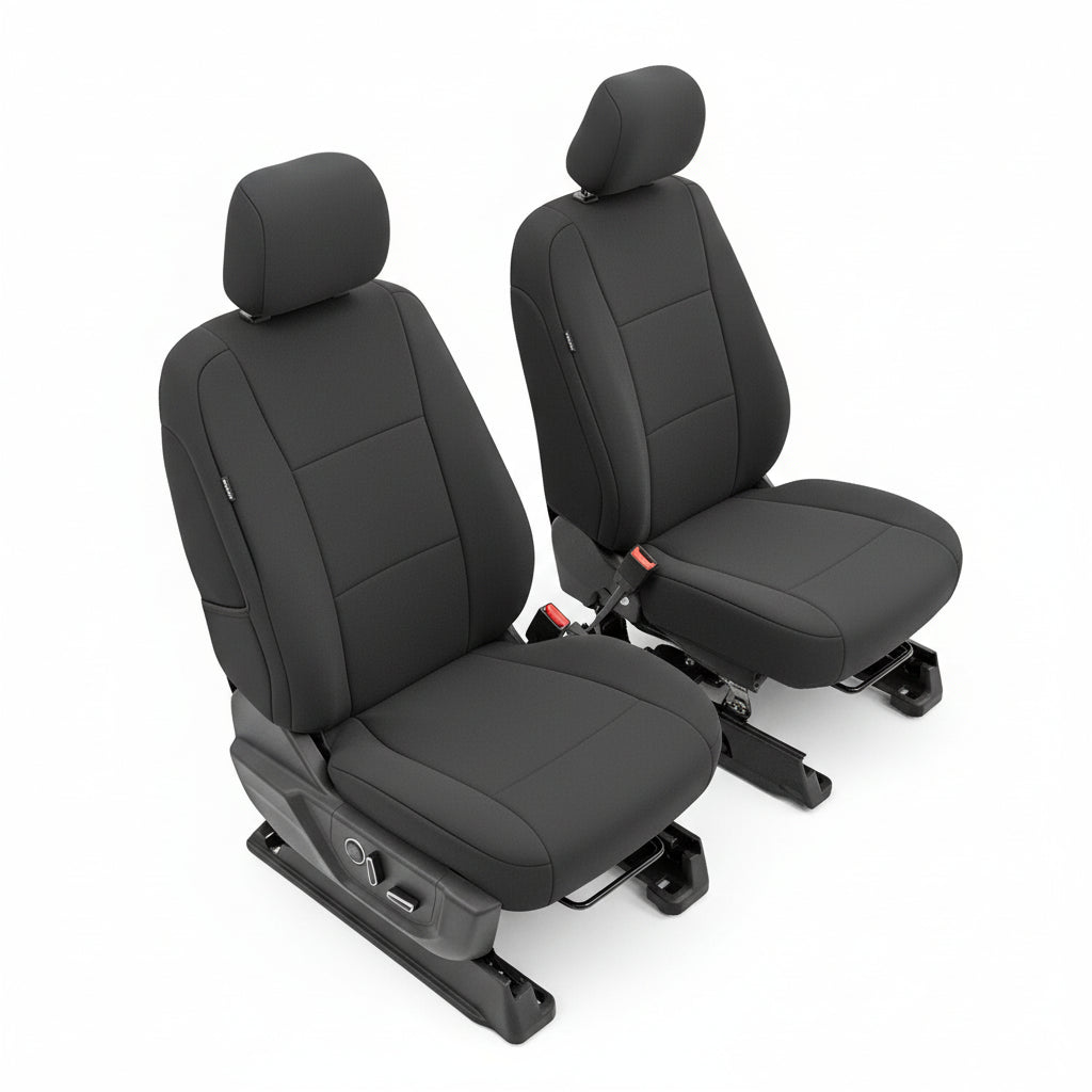 Neoprene Front Seat Covers for 2015-2022 Ford F-150 & 2017-2022 Super Duty (Black)