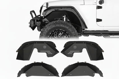 Splash & Mud Guard Liners - 4PC Aluminum Inner Fenders for Jeep JK 2007-2018