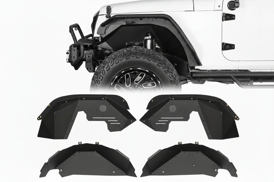 Splash & Mud Guard Liners - 4PC Aluminum Inner Fenders for Jeep JK 2007-2018