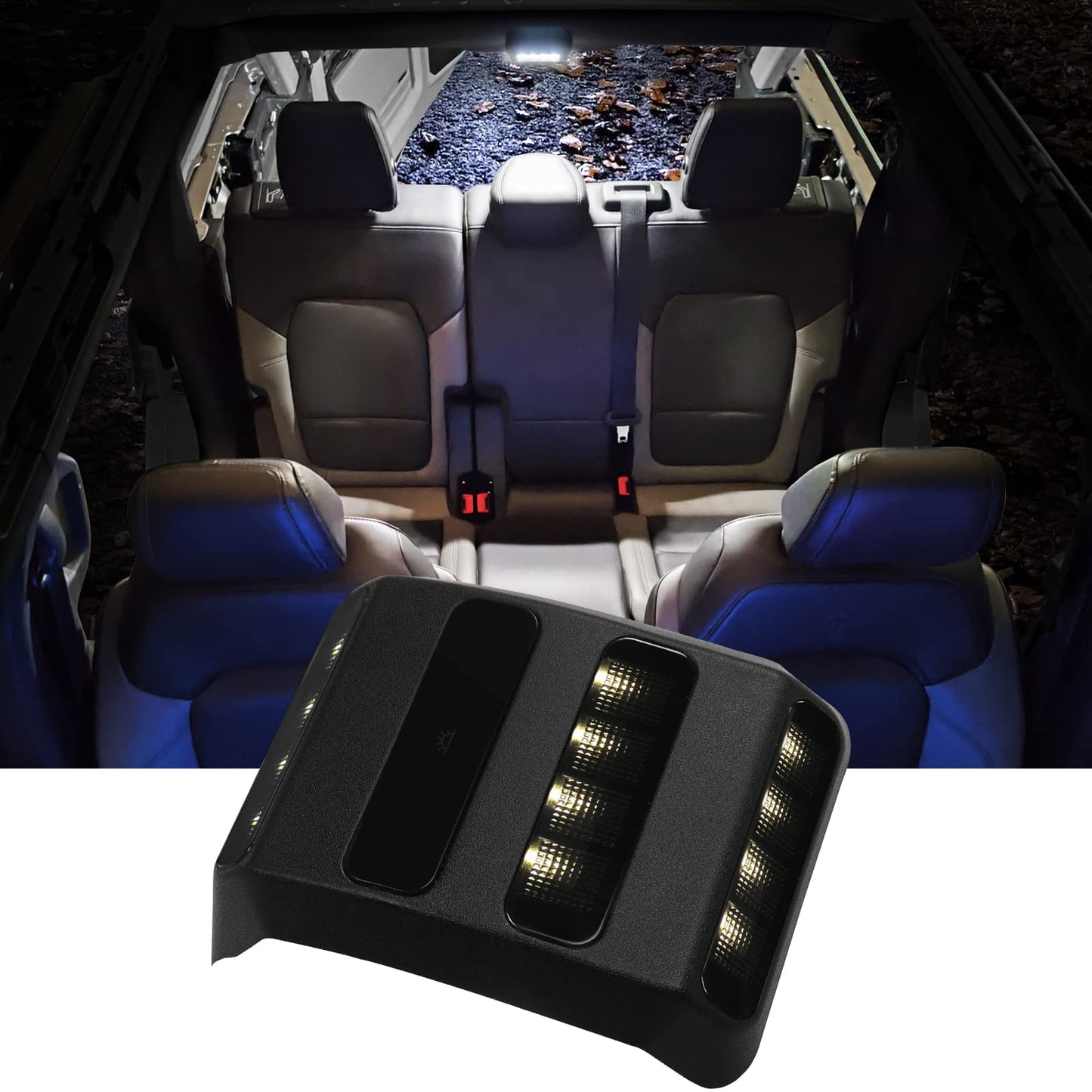 Rear Touch LED Ceiling Lights for 2021-2024 Ford Bronco 4-Door (Excludes 2-Door/2025)