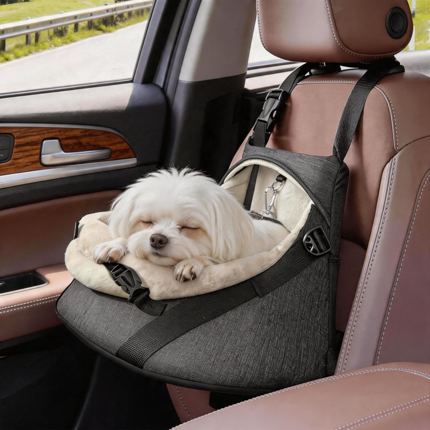 Luxurious Vegan Leather Booster Seat for Tiny Dogs
