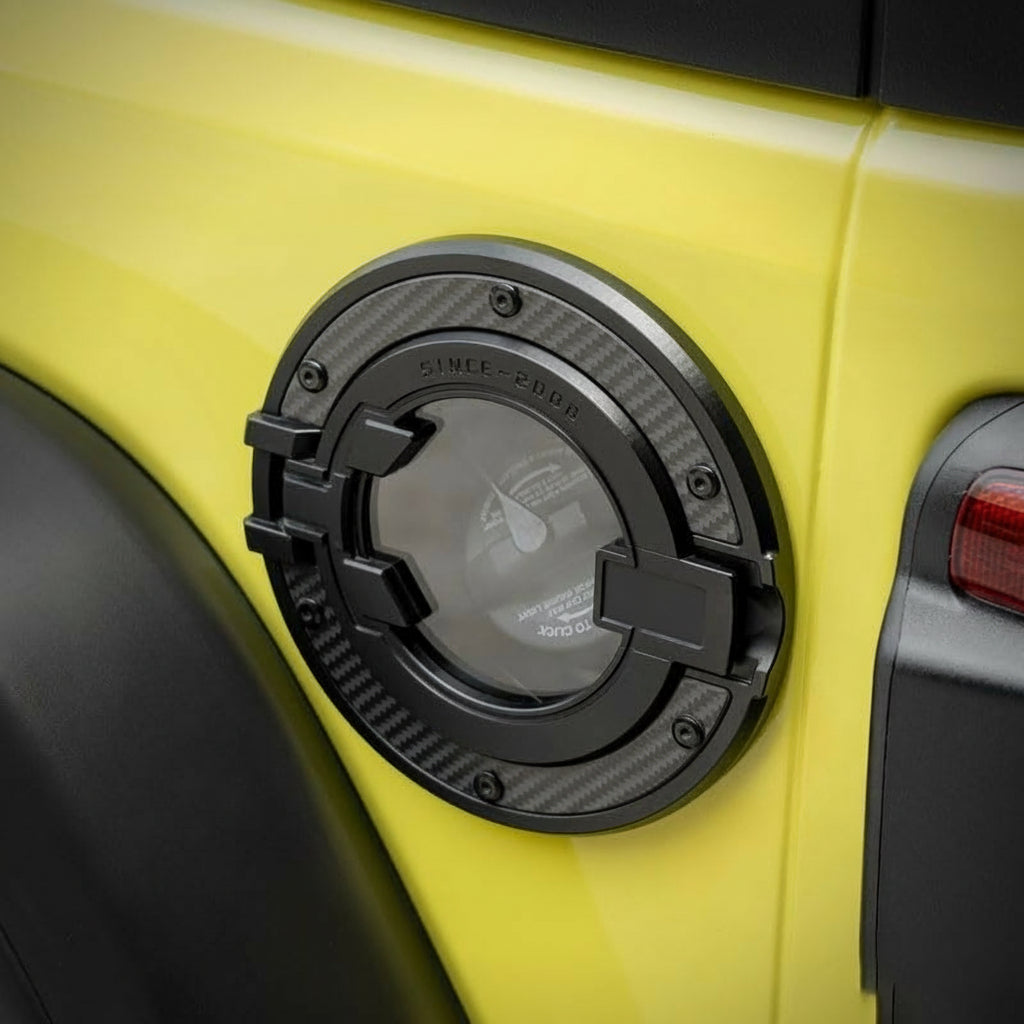 For Jeep Wrangler JL 2018-2024 Aluminum Transparent Space Capsule Gas Tank Cover