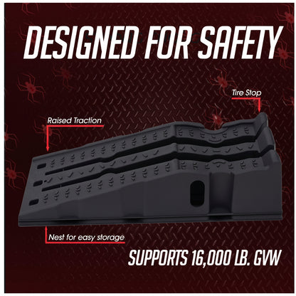 A Pair Plastic Car Service Ramps - 10,000 lbs Capacity Lifts Vehicles 6.25" H