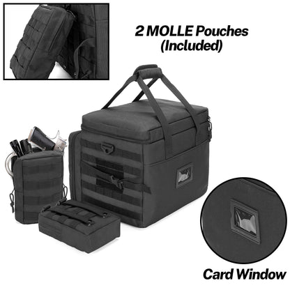 Patrol Bag Law Enforcement, Duty Bag for Police Equipment with 2 Detachable MOLLE Pouches & Laptop Layer (up to 15.6"), Bailout Tactical Organizer for Car Front Seat - OHMU