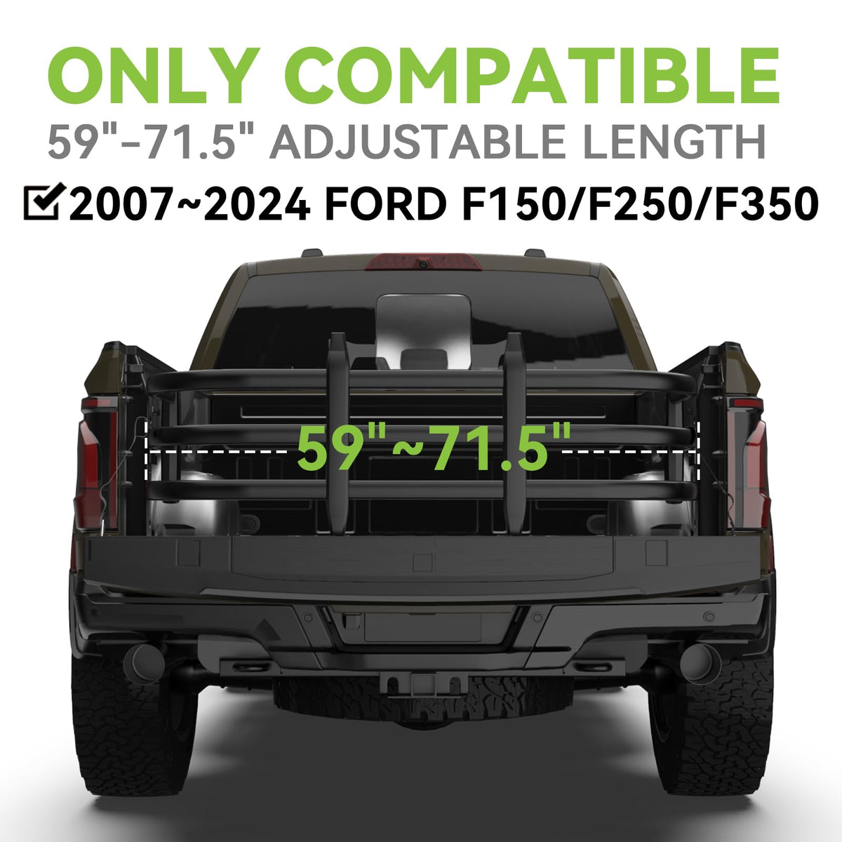 No-Drill Truck Bed Extender for 2007-2026 Ford F-Series (F-150/F-250/F-350)