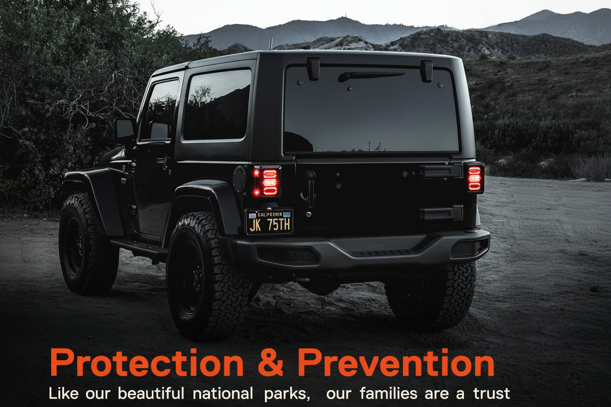 Jeep Wrangler JK LED Tail Lights (2007-2018) - Hexagon Smoke Lens, Plug and Play