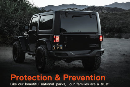 Jeep Wrangler JK LED Tail Lights (2007-2018) - Hexagon Smoke Lens, Plug and Play