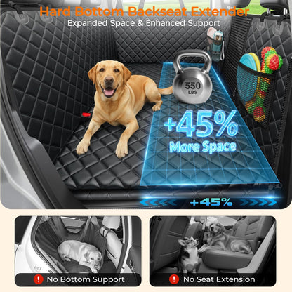 Dog Car Seat Cover for Back Seat with Mesh Window and Storage Pocket for Car SUV