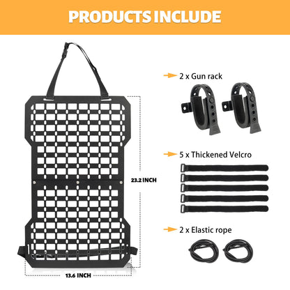 Universal MOLLE Panel for Trucks - Tactical Seat Back Organizer with Gun Mount