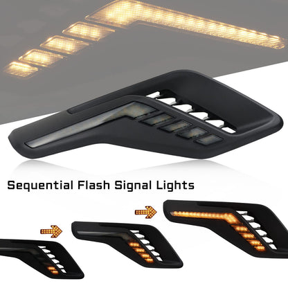 2 Pcs Led Fender Side Marker Lights Assembly For Ford F150 for F-150 2021-2025
